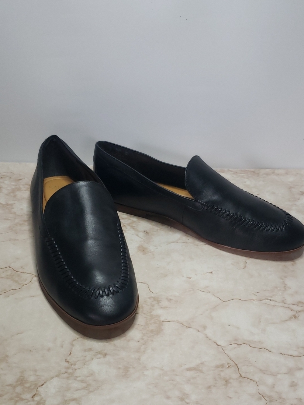 Sam Edelman Black Leather Slip-On Loafers Size 8.5